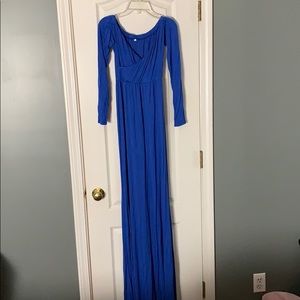 Blue off the shoulder Maternity Dress